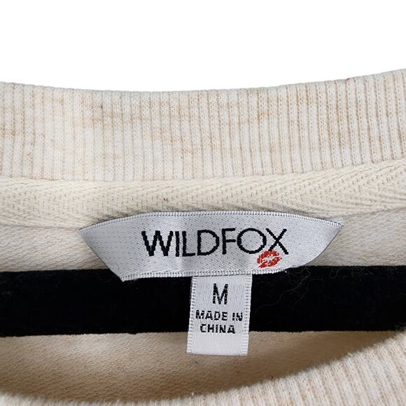 Wildfox Lipstick Animal Print Long Sleeve Pullover Oversized Sweater Size Medium - Picture 2 of 5